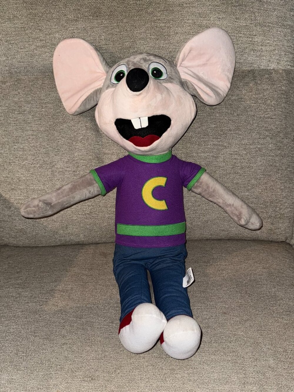 Chuck E Cheese Large Plush 30" Stuffed Mouse Animal Toy Chucky Pizza Doll